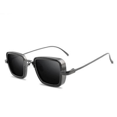 Lunettes de soleil tendance vintage Steampunk pour hommes, monture en métal de forme carrée, lunettes de soleil de marque élégantes et luxueuses au design rétro pour hommes