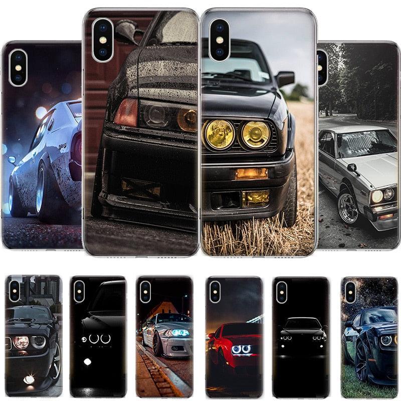 Coque de téléphone de voiture de sport cool pour iPhone 14 13 12 11 Pro Max Mini X Xs Xr 6 6s 7 8 Plus 5 5s Se Housse en caoutchouc de silicone souple antichoc