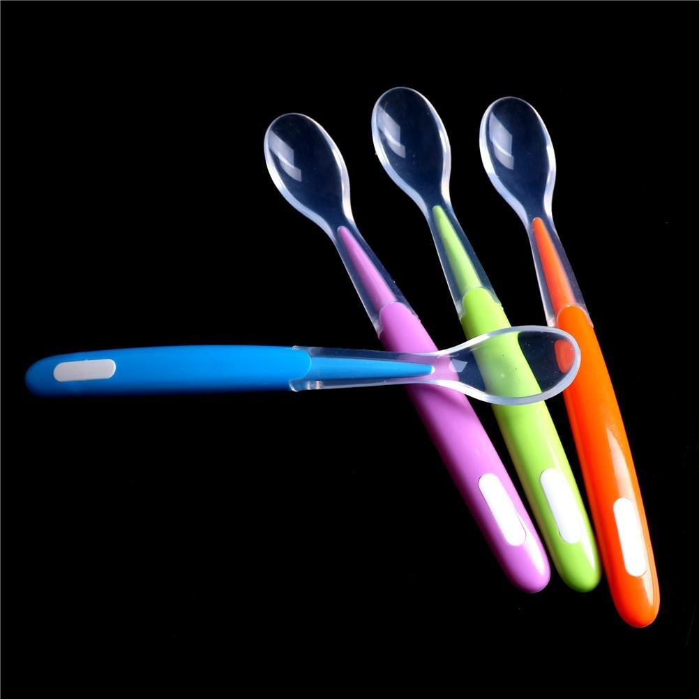 Cuillère en silicone pour bébé, cuillère d'apprentissage pour nouveau-nés, cuillère souple pour l'alimentation, vaisselle, parfaite pour les enfants