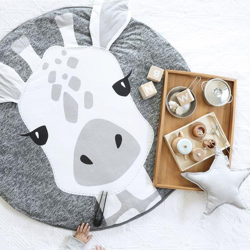 Tapis de jeu rond pour bébé, tapis rampant pour tout-petits, tapis de sol pour enfants, tapis de jeu pour chambre d'enfant au design moderne et élégant