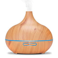 Diffuseur d'huile essentielle d'aromathérapie 550 ml grain de bois télécommande humidificateur d'air ultrasonique brume froide avec lumière LED 7 couleurs pour chambre de bébé, arrêt automatique sans eau, 7 couleurs de lumières changeantes