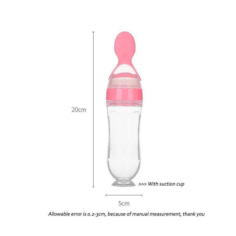 Biberon compressible avec cuillère pour bébé, bouteille de lait, entraîneur d'alimentation pour bébé, complément alimentaire pour bébé.