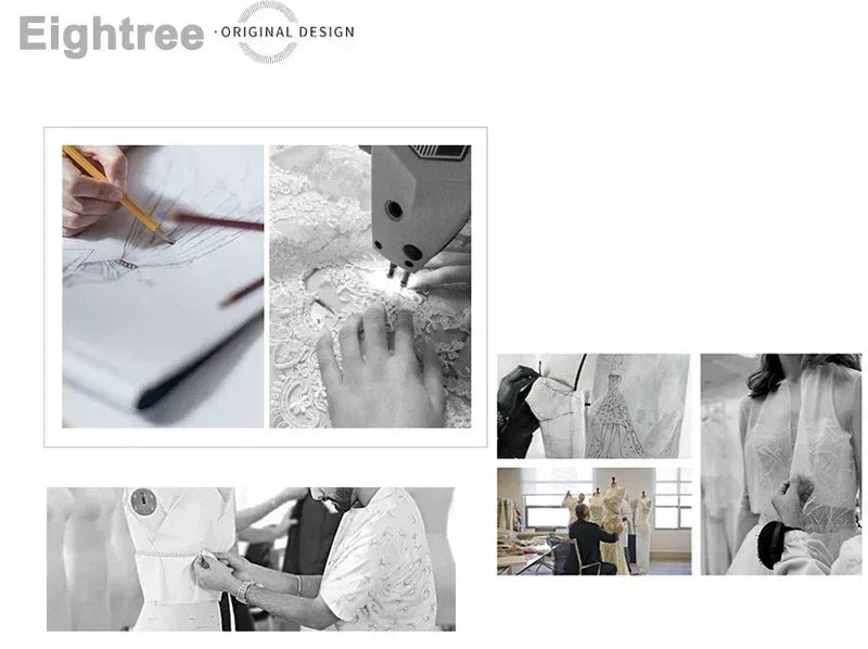 Eightree Robes de mariée sexy blanches en dentelle, bustier en cœur, avec traîne détachable, robe de mariée sirène en satin, robes de soirée de mariée personnalisées