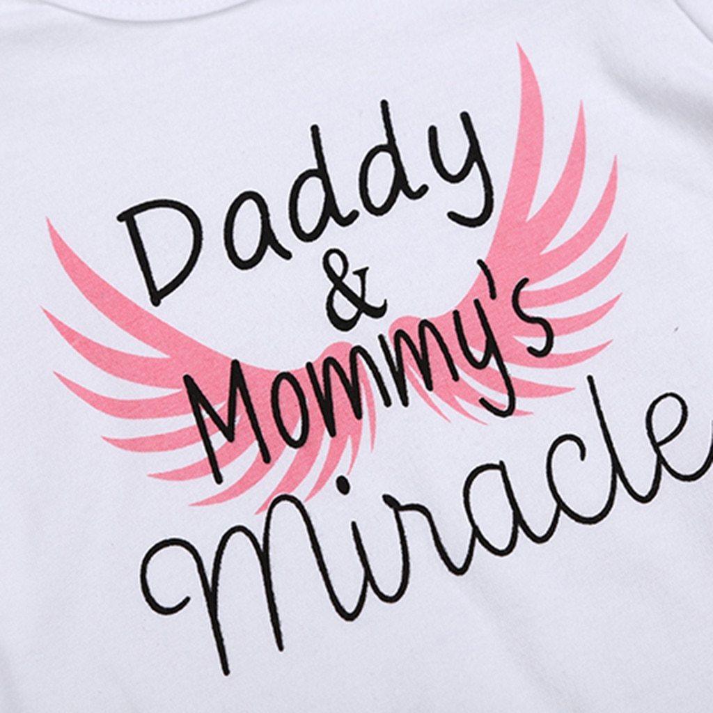 Bébé nouveau-né Filles Garçons Vêtements Fête des Pères Lettre Imprimer Barboteuse Combinaison Pour Bébé Pour Filles Et Garçons Papas et Mamans Miracle Imprimer