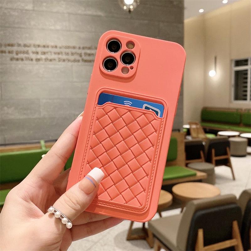 Étui portefeuille de luxe coloré avec porte-cartes pour iPhone 14 13 11 12 Pro Max Mini 14 Plus Housse en silicone souple Étui en silicone avec porte-cartes compatible avec iPhone