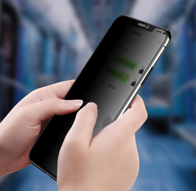 3 Pièces Meilleur Verre Trempé Confidentialité 9H pour iPhone 11 12 13 14 Pro Mini XS MAX X XR 6S 7 8 Plus SE Film de Protection Écran Anti-Espion Anti-Peeping en Verre Trempé pour iPhone