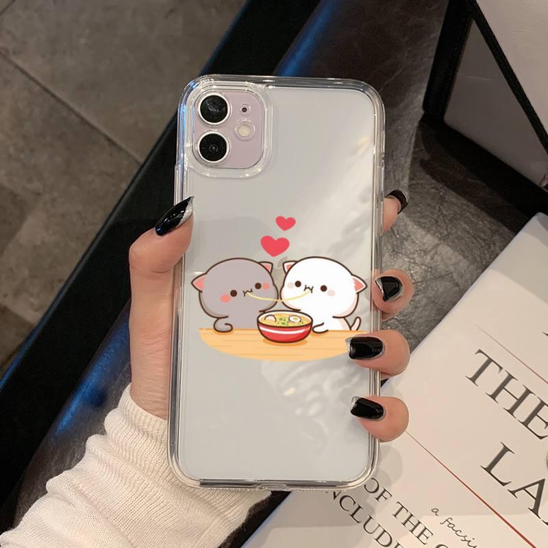 Coque de téléphone Chat pour iPhone 11 12 13 Mini Pro Xs Max 8 7 6 6s Plus X 5s Se 2020 Xr Coque en polycarbonate Imprimée Design coloré Coque de téléphone en silicone