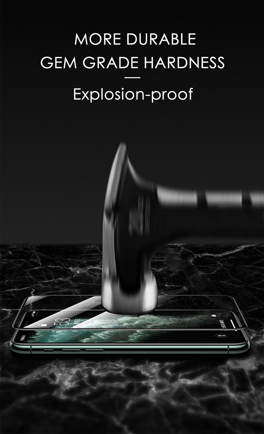 3 coques de protection intégrales en verre pour iPhone 11, 12, 13, 14 Pro Max, protection d'écran pour iPhone X, Xr, Xs Max, 7, 8, 6s Plus, Se, en verre, bord à bord, couverture complète de l'écran