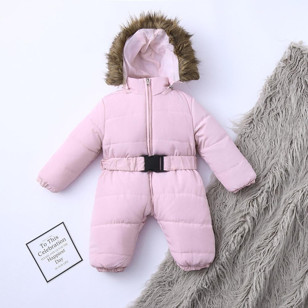 Vêtements d'hiver pour bébés, combinaison de neige chaude et épaisse à capuche pour garçons et filles