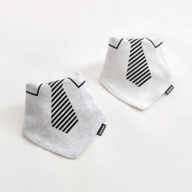 Lot de 2 bavoirs bandana double épaisseur en coton pour bébés, garçons et filles, bavoirs triangulaires, serviette pour nourrissons