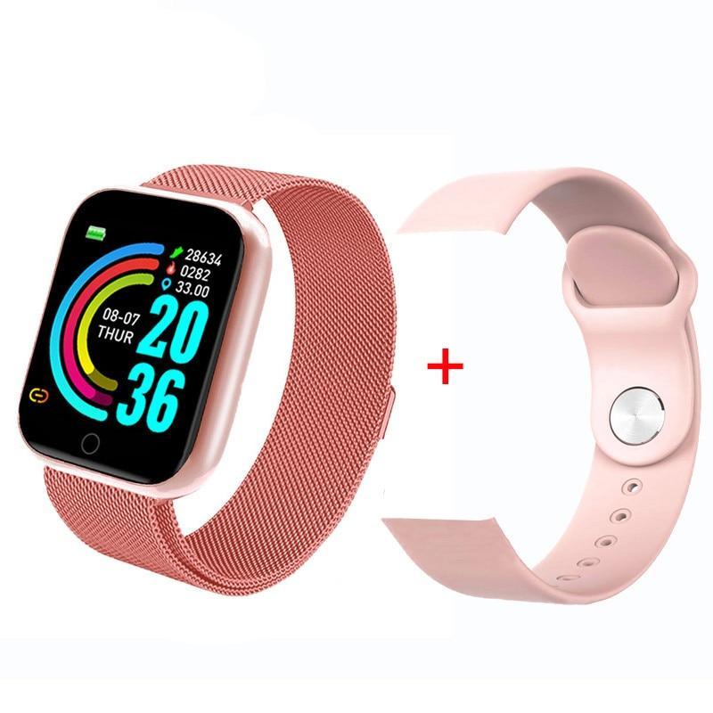 Montre intelligente de luxe, NOUVEAU style, en acier inoxydable, pour femmes et hommes, électronique, sport, bracelet, pour Android IOS, montre connectée carrée
