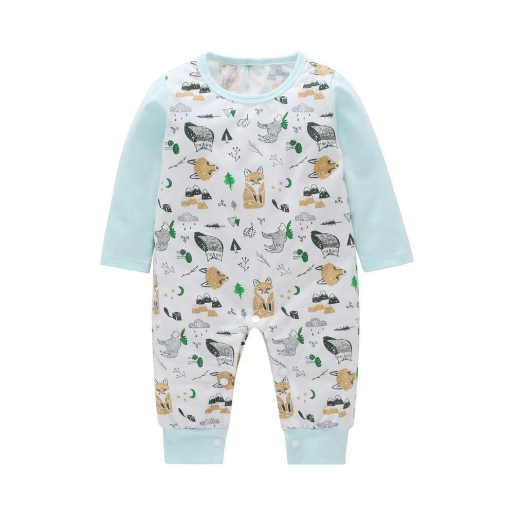 Combinaisons grenouillères pour bébés garçons et filles, imprimé animal mignon, manches longues, hiver, coton, pour enfants, tenue de jeu, vêtements