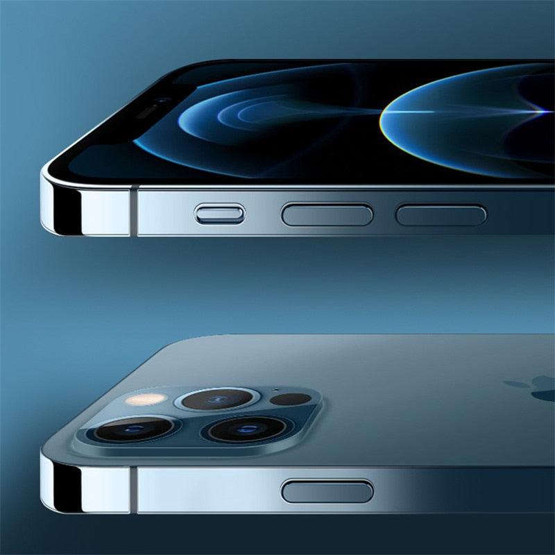 Film de protection de contour 2 pièces pour iPhone 14 13 Pro Max 11Pro XR XS, film latéral de téléphone transparent HD, protection latérale ultra-fine en verre trempé pour iPhone