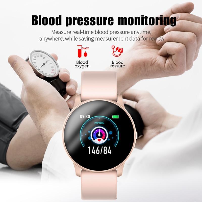 Nouvelle montre connectée étanche pour femme avec surveillance de la fréquence cardiaque, options de montre connectée santé et podomètre, bracelet connecté de suivi d'activité pour le sport et le fitness