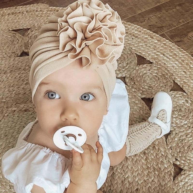Chapeau de bébé fleur élégant Turban pour tout-petits Bandeaux Chapeau de bébé bonnet pour nouveau-nés Filles