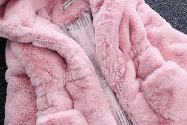 Bébé Fille Style Designer Moderne Veste à Capuche Mignonne Épaisse Chaude Douce Manteau pour Tout-Petits Pour Enfants
