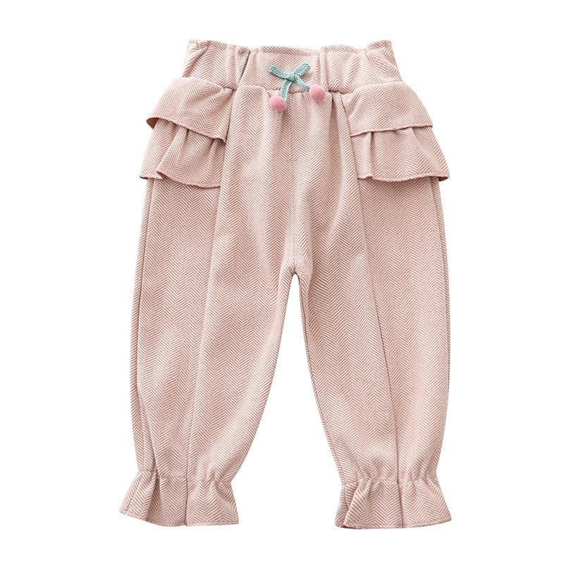 Pantalon décontracté à volants imprimé cerises pour bébés filles, vêtements de princesse longs pour enfants