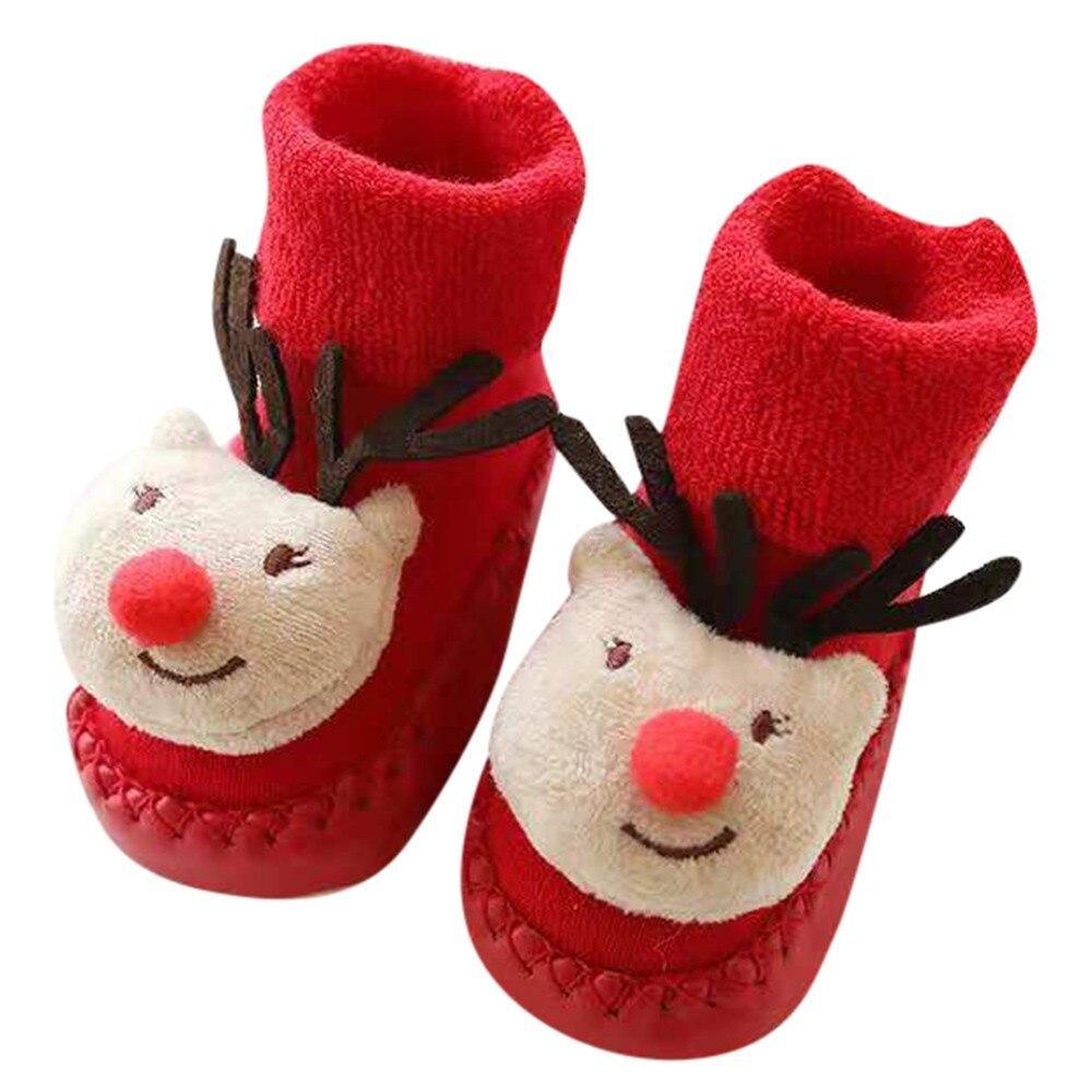 Chaussettes Bébé Noël Nouveau-né Pour Garçons/Filles Chaussettes de Sol de Noël Antidérapantes Chaussettes Premiers Pas Pour Bébé Enfants