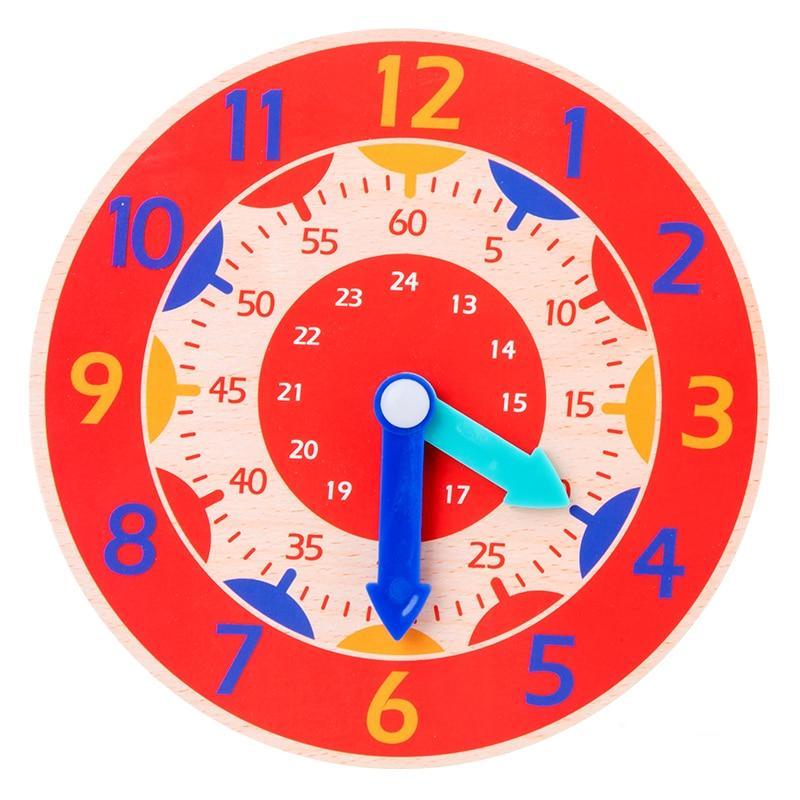 Jouets d'horloge Montessori en bois pour enfants, horloge colorée pour l'apprentissage des heures, minutes et secondes, aides pédagogiques pour la petite enfance