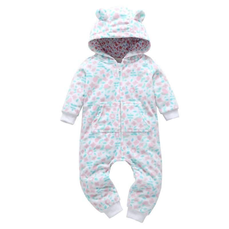 Grenouillère polaire moderne de haute qualité pour nouveau-né, barboteuse de garçon, grenouillère à capuche avec oreilles d'ours pour enfants
