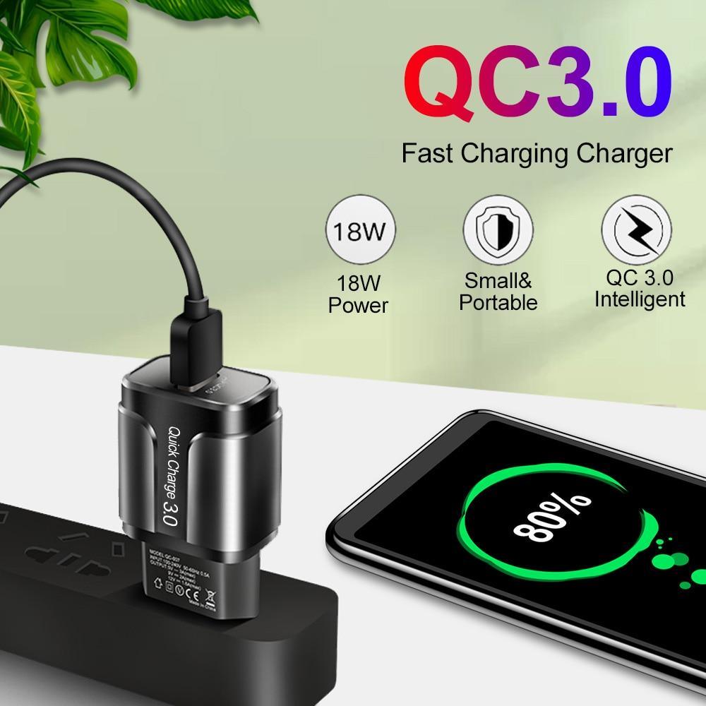 Chargeur USB portable 18W Quick Charge 3.0 QC 3.0 4.0 Adaptateur de chargeur rapide/téléphone USB pour téléphones
