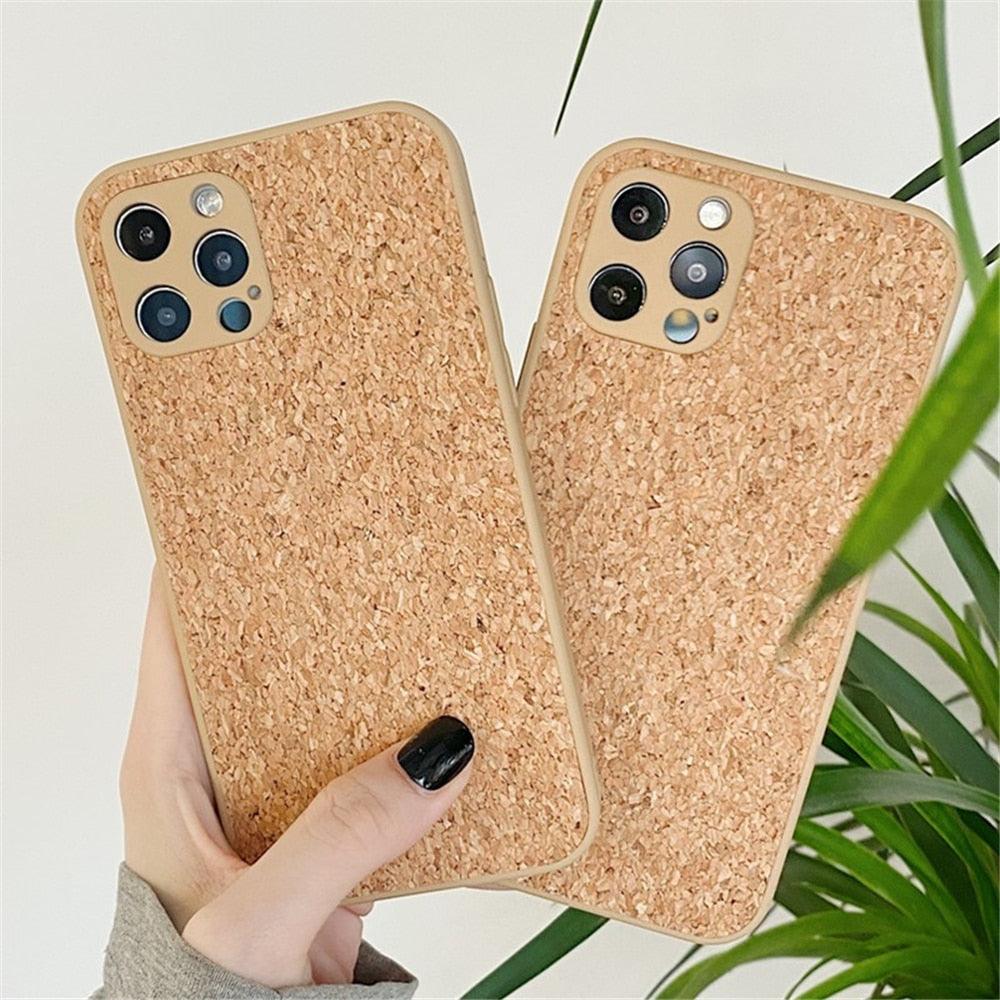 Coque de téléphone en sciure de bois compressée pour iPhone 14 13 Pro Max 12 11 X XR XS 6 7 8 Plus, solide, antichoc, respirante, ultra-mince, couvercle intégral, anti-poussière, anti-empreintes digitales, résistante aux rayures