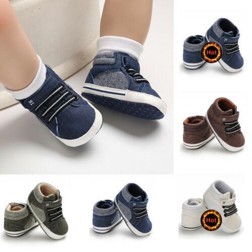 Chaussures à semelle souple pour nouveau-nés (0-18 mois), bottines à lacets pour garçons, baskets, cadeau idéal pour bébé