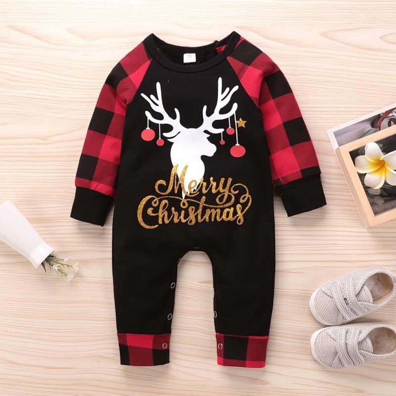 Combinaison de Noël à manches longues pour bébé nouveau-né, barboteuse pour garçons et filles, tenue de bébé avec motif de vacances pour bébés garçons et filles
