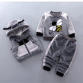 Vêtements pour bébé épais et chauds d'hiver, ensemble trois pièces avec pull à capuche imprimé ours et renard de dessin animé pour bébé fille, pull et pantalon
