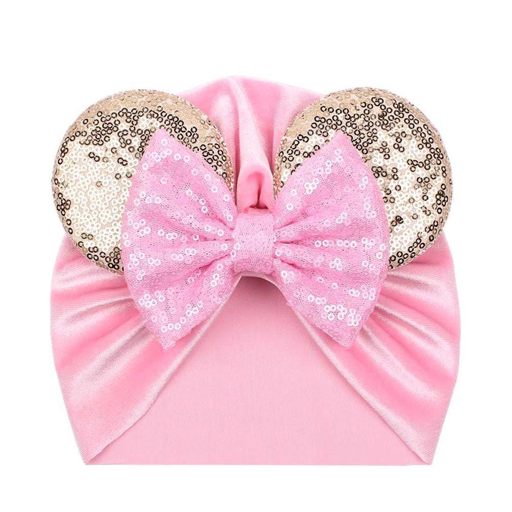Bébé Moderne Brillant Mignon à Pois Gros Nœud Bonnet Chapeau pour Filles Enfants Bonnets en Flanelle Automne Hiver Chaud Turbans pour Filles