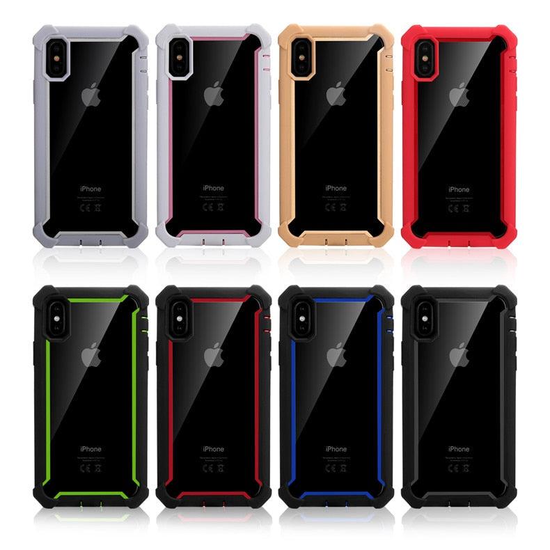 Coque de téléphone antichoc robuste pour iPhone 14 13 12 Coque arrière souple transparente Étui pare-chocs transparent intégral avec protection d'écran intégrée pour iPhone