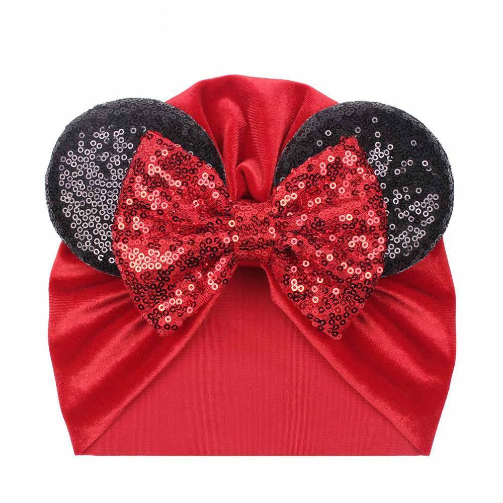Bébé Moderne Brillant Mignon à Pois Gros Nœud Bonnet Chapeau pour Filles Enfants Bonnets en Flanelle Automne Hiver Chaud Turbans pour Filles