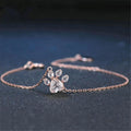 Élégant Bijoux de Mariage Moderne Chien Chat Patte Ours Griffe Cœur Rose AAA Zircon Cubique Chaîne Maillons Or Rose Bracelets de Luxe pour Femmes Bijoux de Fête Cadeau