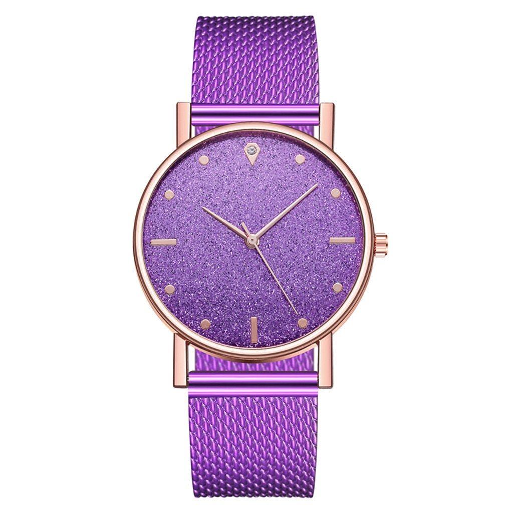 Montre décontractée pour femmes, cadran romantique ciel étoilé, montre-bracelet à quartz tendance pour femmes et jeunes filles