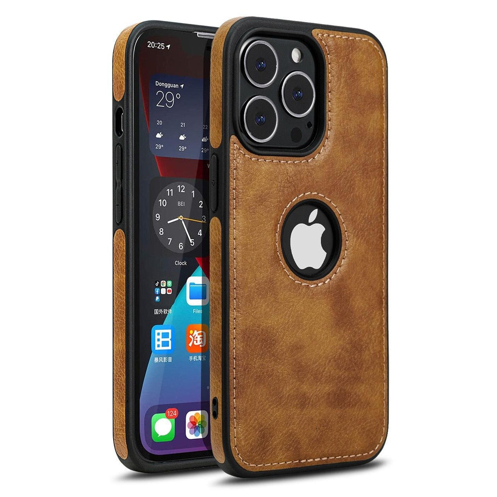 Coque de téléphone en cuir ultra-mince pour iPhone 13 Pro Max 12 Pro Max 14, housse de protection souple antichoc, étui arrière de protection antichoc pour appareil photo et écran en cuir PU pour iPhone