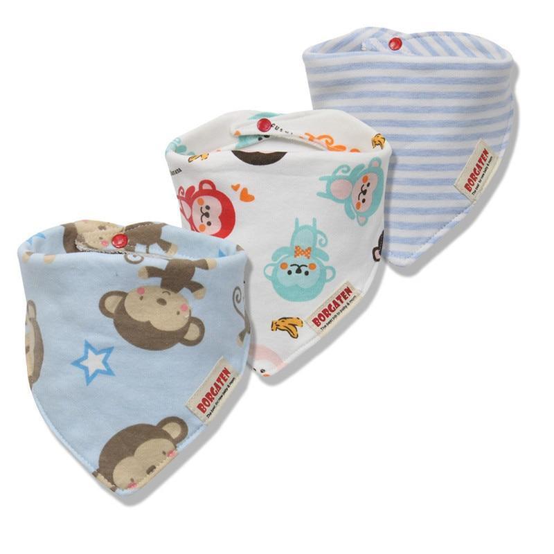 Bavoirs en coton de dessin animé pour nouveau-nés garçons et filles, serviette de bébé, écharpe, cravate pour enfants, écharpe pour bébés