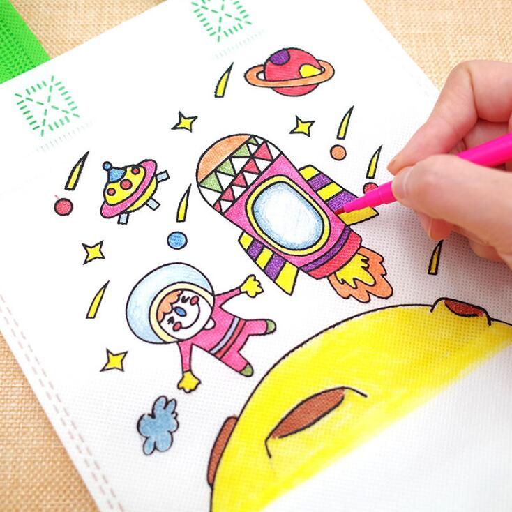 6 sacs anti-stress écologiques pour enfants, sac de graffitis pour jardin d'enfants, pour peinture à la main pour enfants