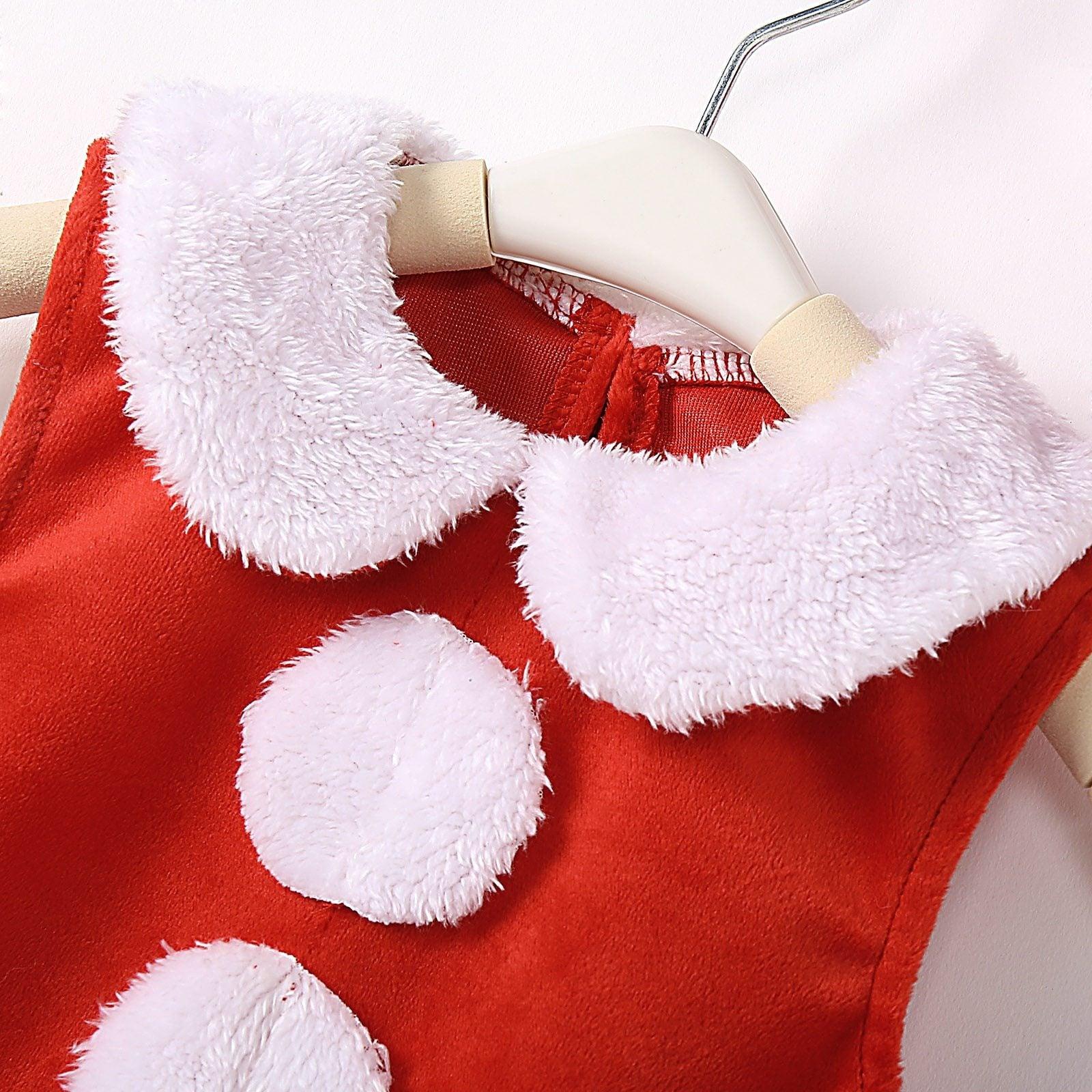 Tenues de robe de princesse de Noël et de chapeau à nœud pour nouveau-né – Cadeau parfait pour petite fille