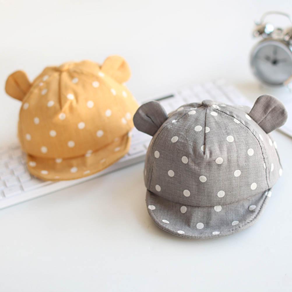 Chapeau de soleil mignon moderne pour enfants, chapeau de bébé à pois, chapeau de soleil pour fille et garçon avec oreilles, casquette de baseball pour garçons et enfants