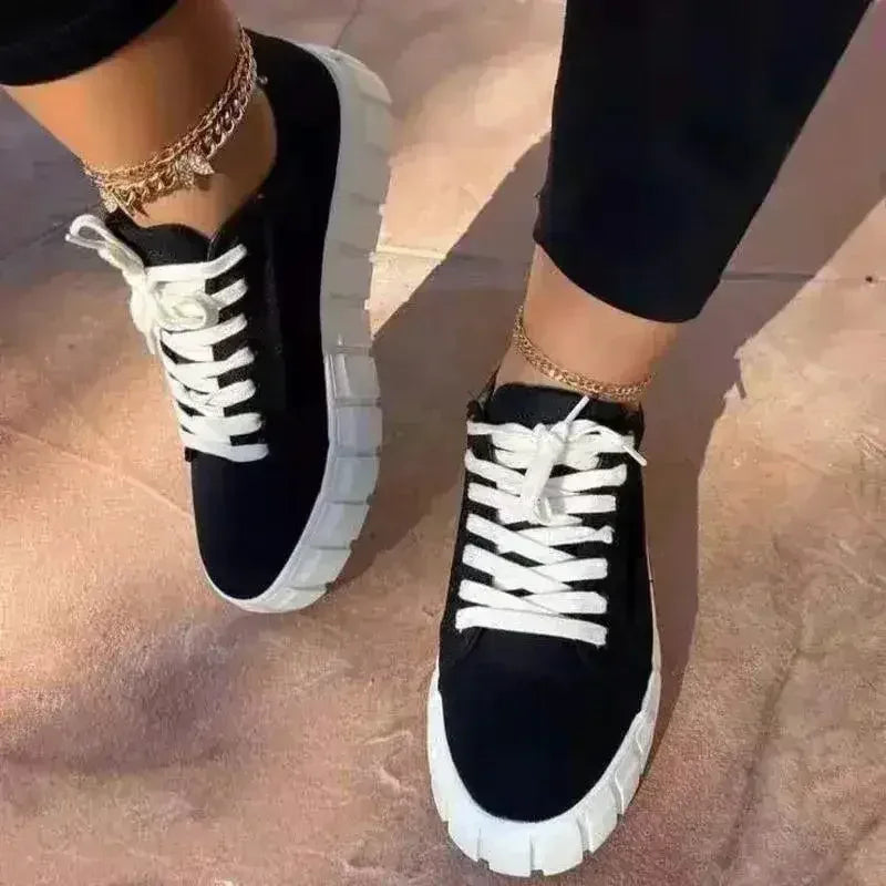 Pinterest Chaussures de sport pour femme, légères, respirantes, vulcanisées, à plateforme et lacets