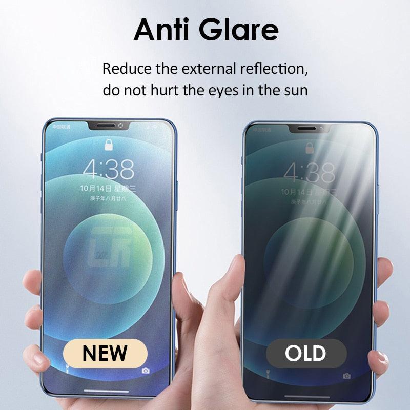 Protecteur d'écran mat pleine couverture pour iPhone 13 Pro 12 Mini 11 Verre trempé sur iPhone 12 11 pro X XS Max XR Verre de protection HD Verre trempé Film de protection anti-rayures