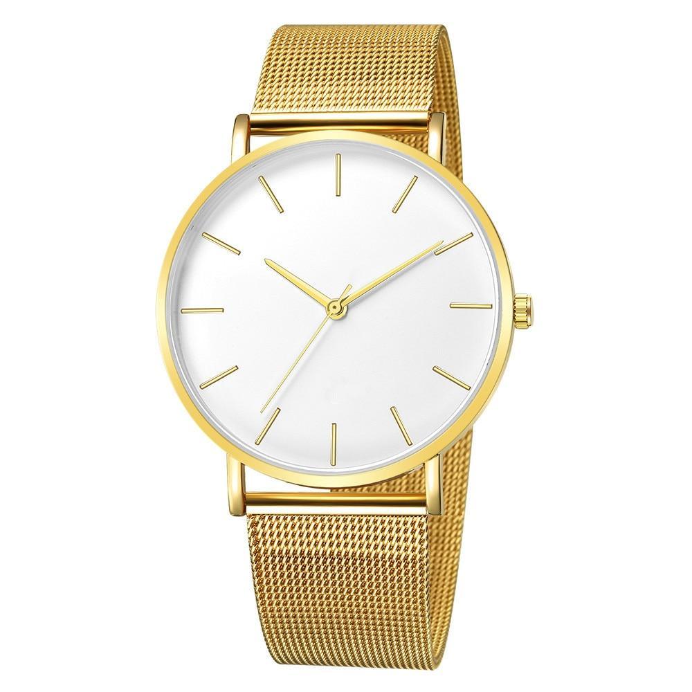 STEVVEX Montre Homme Montres Décontractées à Quartz Simple Montre à Quartz en Métal Reloj Montre en Acier Inoxydable Maille Horloge pour Hommes et Garçons