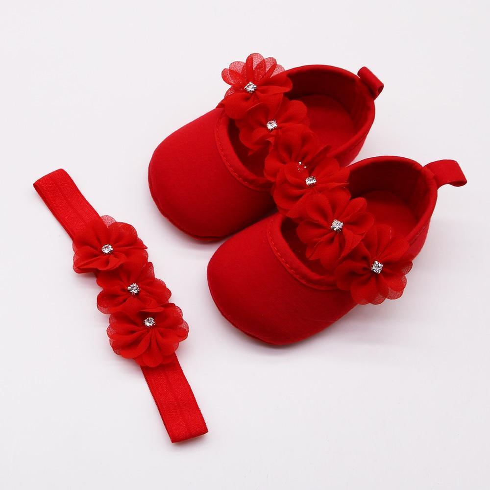 Chaussures Bébé Premiers Pas Fille Chaussures de Soirée Ballerines Bébé Fleur 3D Strass Design Moderne