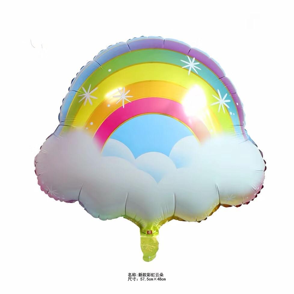 Grand Cœur Luxe Décorations Ballons et Donuts Rouge à Lèvres Glace et Ballons Style Arc-en-ciel pour Enfants Bébé et Décorations d'Anniversaire Hélium Gonflable