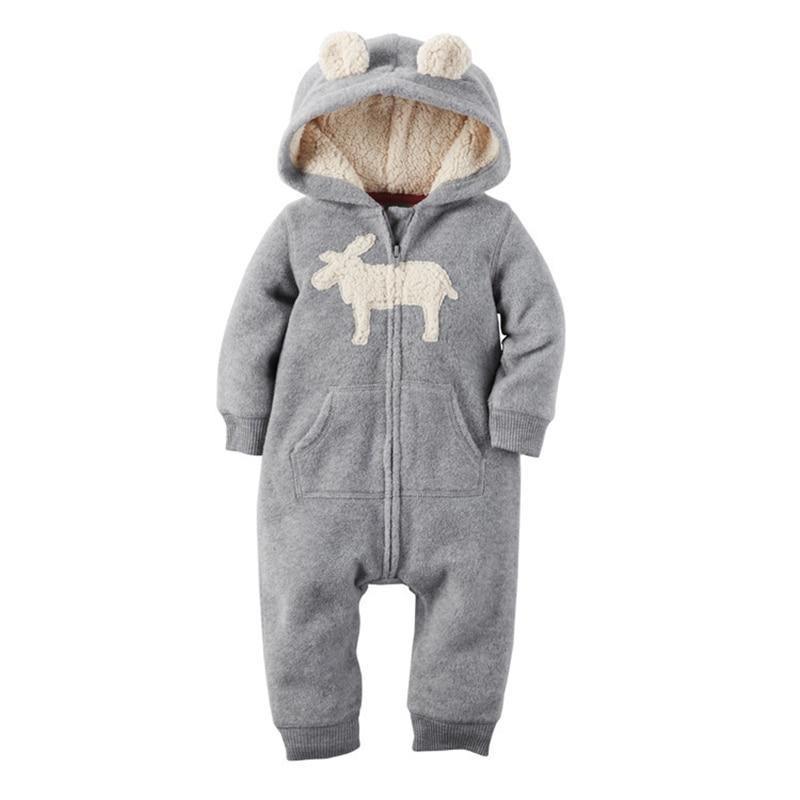 Combinaison à capuche en polaire à manches longues pour nouveau-nés, barboteuse moderne et populaire pour bébés filles et garçons