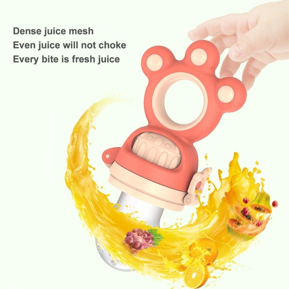 Tétine d'alimentation pour bébé avec joint rotatif moderne, antidérapante, sans BPA, sac à mordre pour aliments frais, jouet de dentition en silicone souple pour bébés et enfants