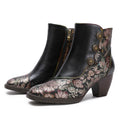 Bottines fleuries rétro faites main Baylor