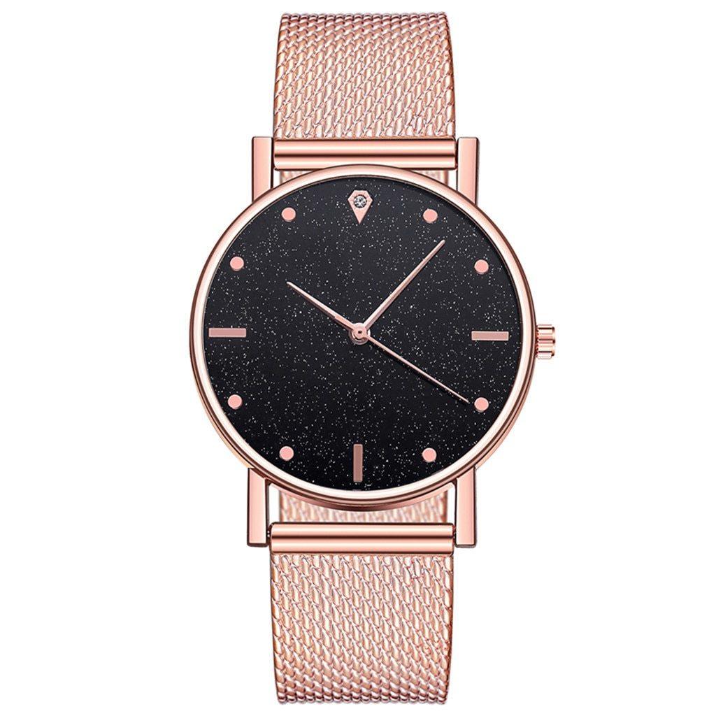 Montre décontractée pour femmes, cadran romantique ciel étoilé, montre-bracelet à quartz tendance pour femmes et jeunes filles