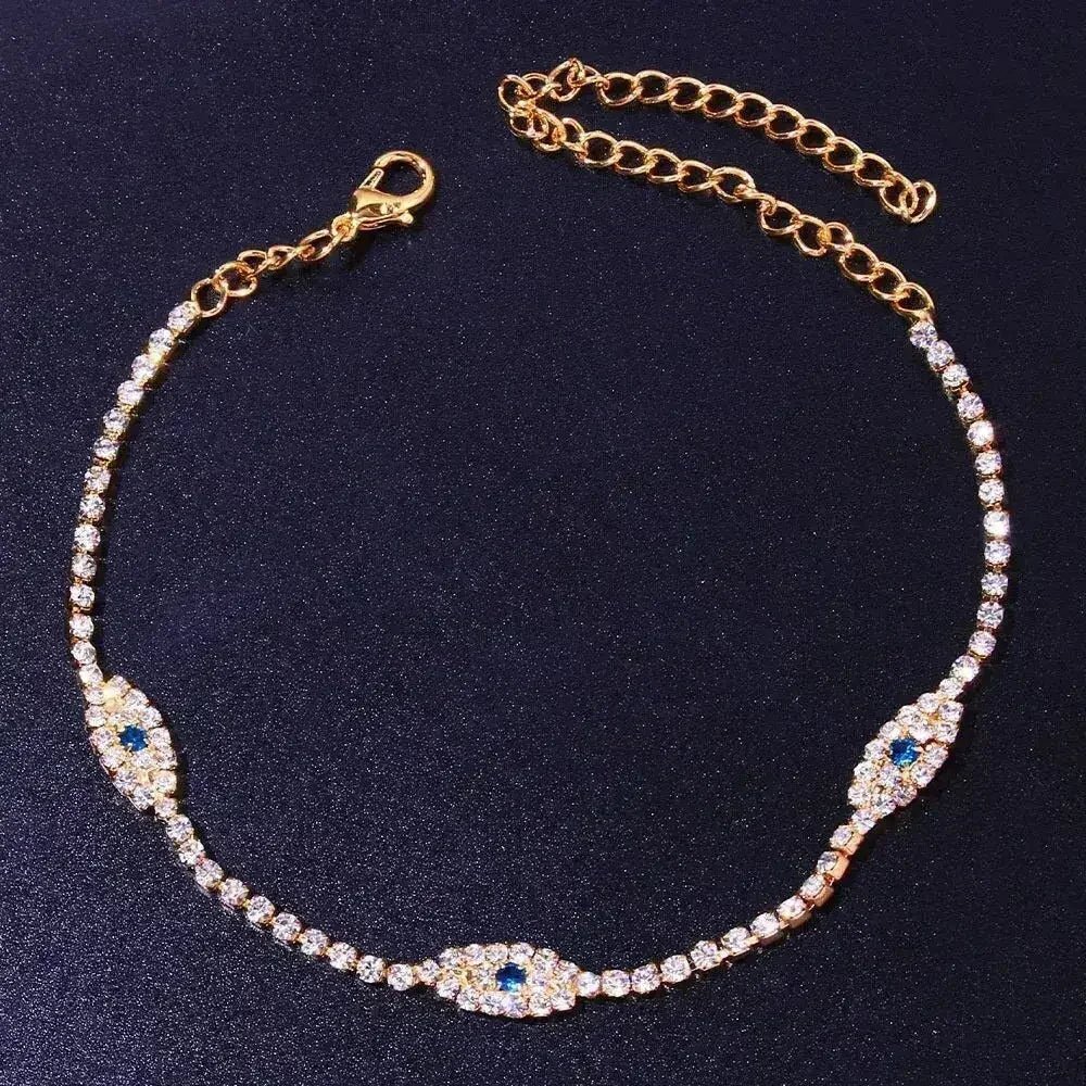 Cheville vintage Bule Evil Eye Bracelet de cheville pour femme | Femstylo