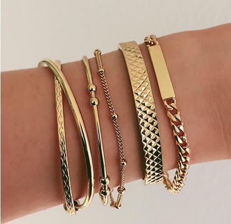 Bracelets Glandes Bohémiens Dorés Pour Femmes Coquillage d'Été Pierre de Cristal Transparente Bijoux de Luxe